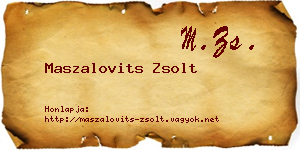 Maszalovits Zsolt névjegykártya